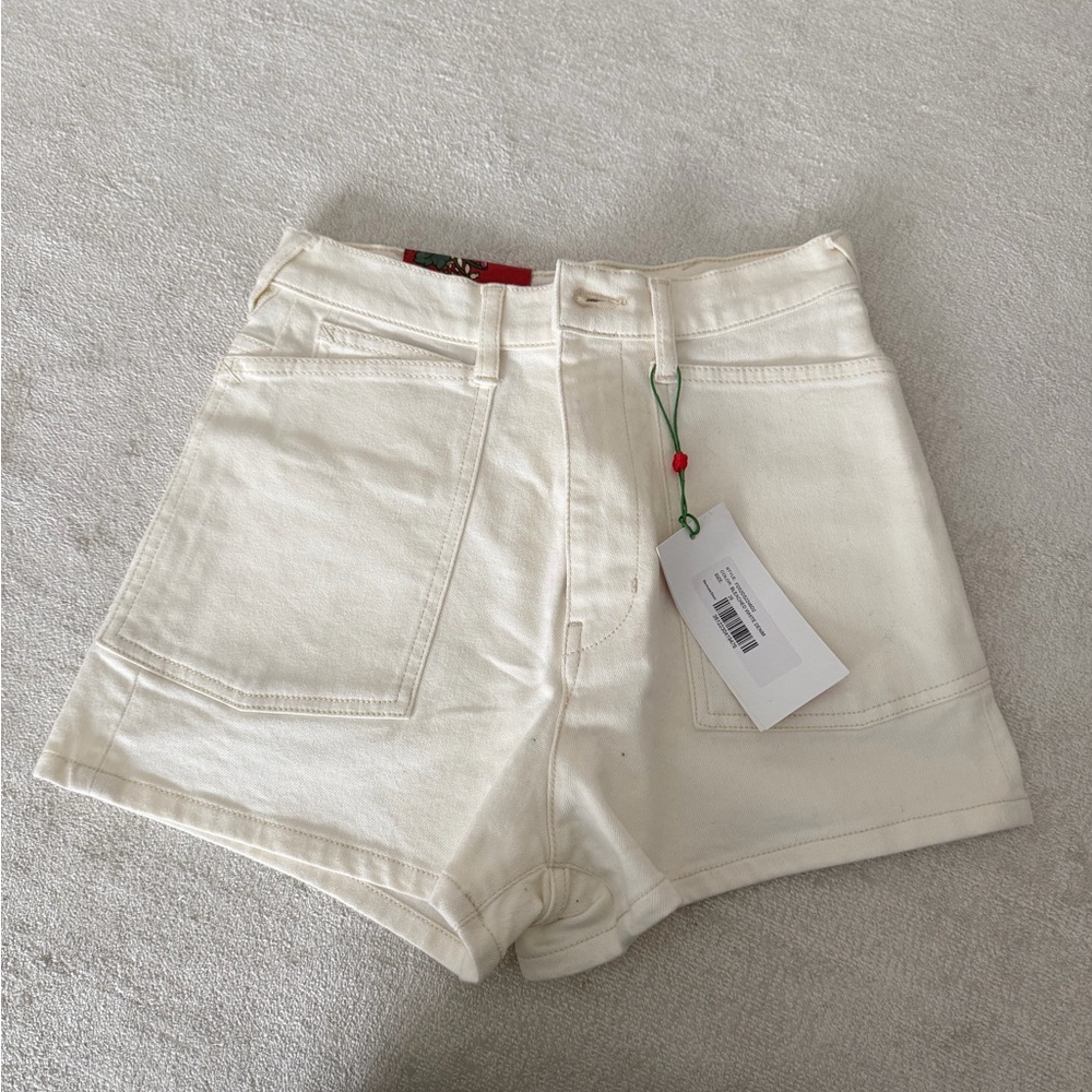 Kenzo Cream High-Waisted Shorts